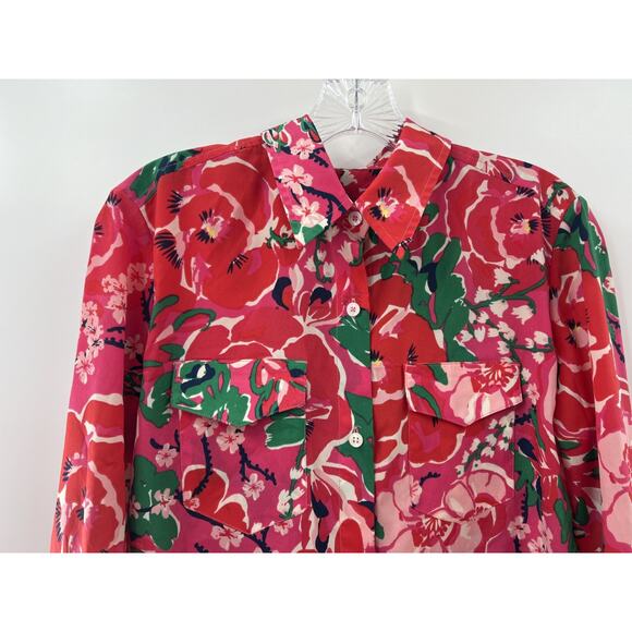 Lilly Pulitzer Womens “A Thing Called Love” Print Button Down Blouse Size XS - Picture 2 of 10